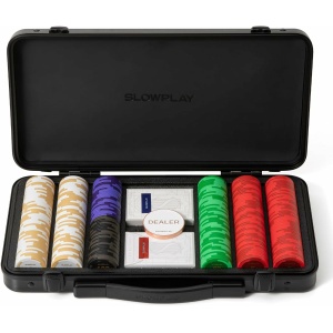 SLOWPLAY Ensemble de 300 jetons de Poker en Argile GODEL 14g pour Texas Hold'em [avec Valeur] dans Un Coffret Haut de Gamme en Polycarbonate Allemand résistant pour Les Joueurs de Poker