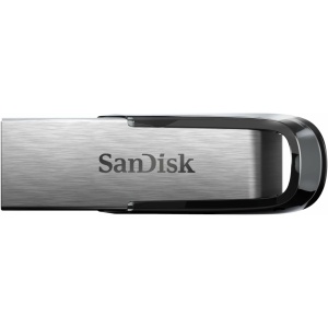 SanDisk 128 Go Ultra Flair Flash Drive Clé USB, des vitesses allant jusqu'à 150 Mo/s, USB 3.0, Protection par mot de passe, Un boîtier en métal élégant et resistant, Argent/Noir