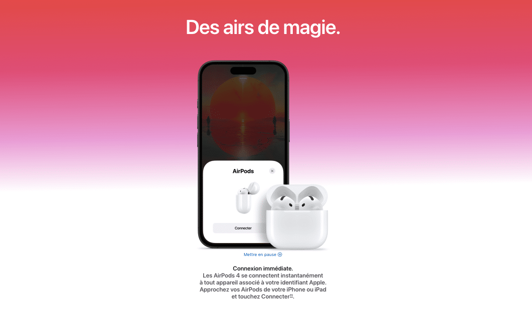 airpods 4 connexion immediate
