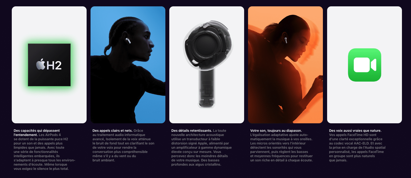 Nouveaux écouteurs Airpods 4 Apple